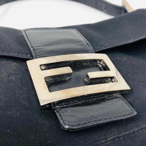 ❌SOLD❌ FENDI VINTAGE LEATHER TRIM BAGUETTE - Picture 8 of 8